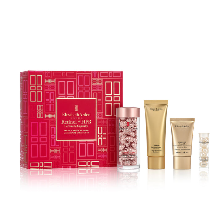 Retinol + HPR Ceramide Capsules Coffret Lisse, Répare et Raffermit, Cadeau de soins anti-âge