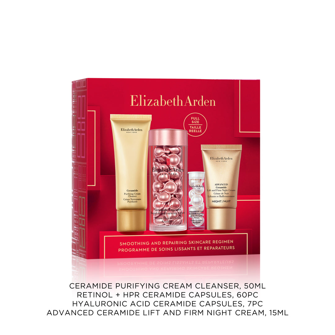 Retinol + HPR Ceramide Capsules Coffret Lisse, Répare et Raffermit, Cadeau de soins anti-âge