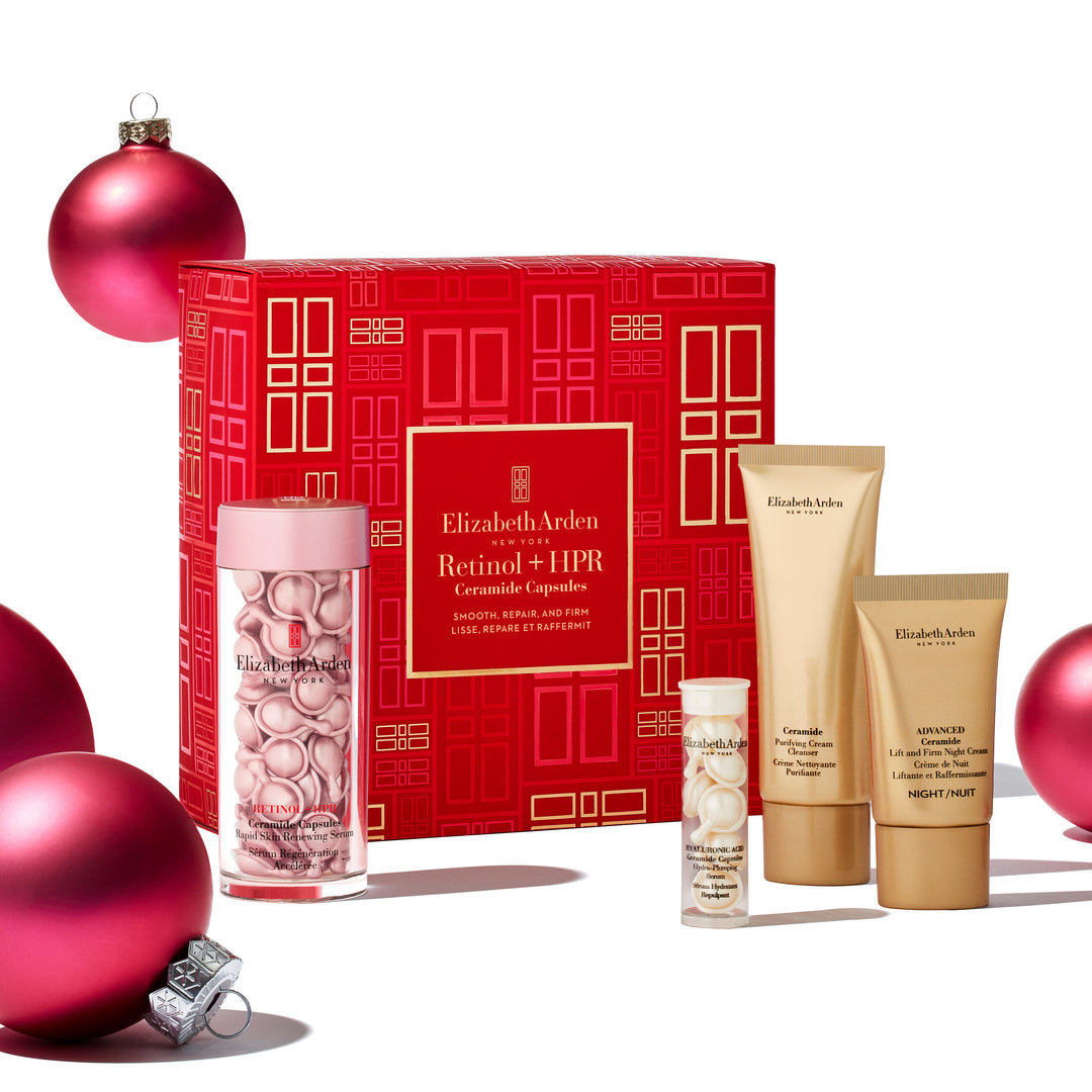 Retinol + HPR Ceramide Capsules Coffret Lisse, Répare et Raffermit, Cadeau de soins anti-âge